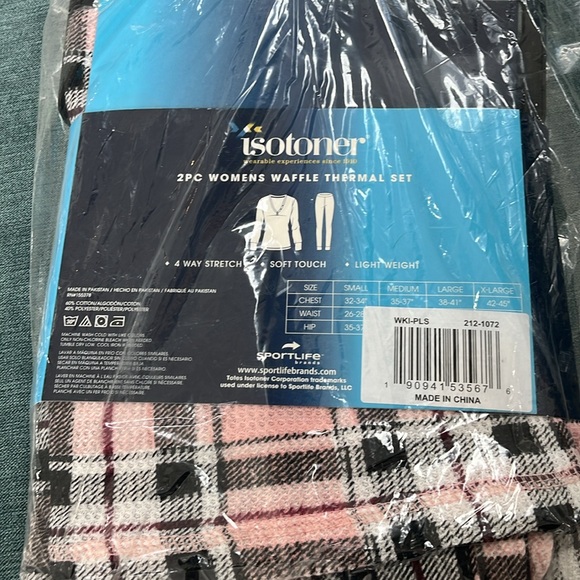 NWT WOMENS 2 PC WAFFLE THERMAL PJ SET - Picture 3 of 3